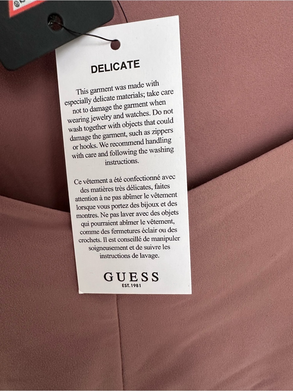 GUESS Dusty Rose Square Neck Short Sleeve Top - Picture 4 of 4